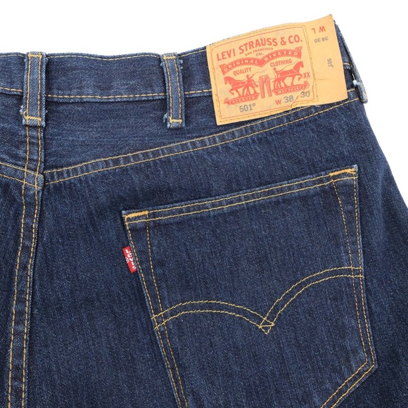 Levi's 501 Jeans Mens 38x30 Dark Wash Straight Leg Denim Pants - Picture 1 of 6